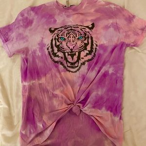 Purple graphic T